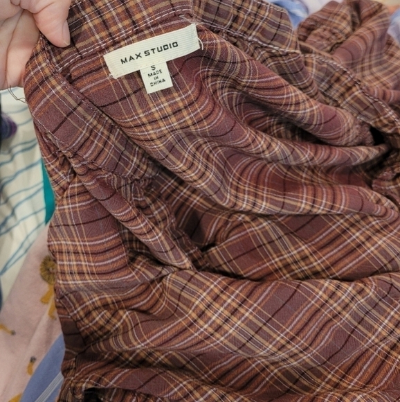 Max Studio Womens Rayon Plaid Long Sleeve Mini Dress Size Small - Picture 4 of 5